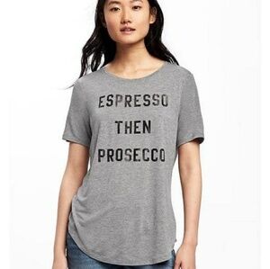 Espresso then prosseco graphic tee size small